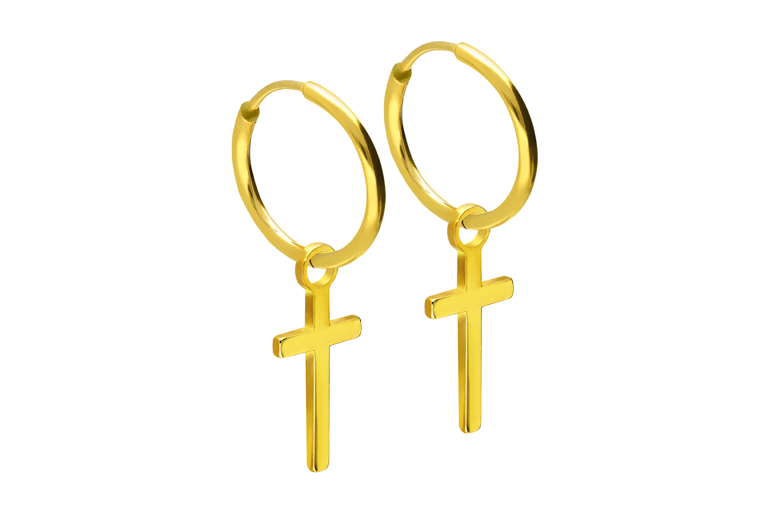 Chirurgenstahl Ohrclicker Creolen KREUZ von Piercingline